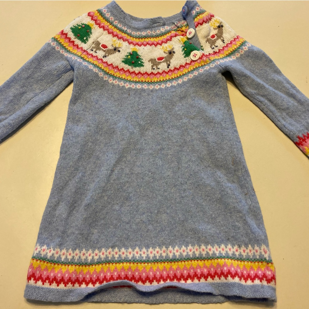 Mini Boden girls Christmas sweat dress size 2-3y